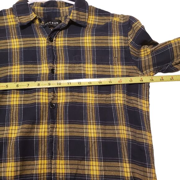 Pacsun Los Angeles Button-up Shirt Plaid Yellow Blue Size Small - Picture 5 of 9